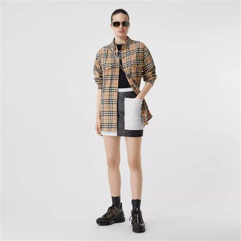 women's burberry flannel|burberry flannel shirt oversized.